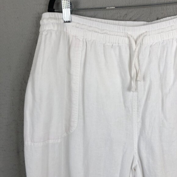 Kim Rogers Pants Womens Extra Large White Linen Blend Lagenlook Boho Beach - Picture 2 of 16